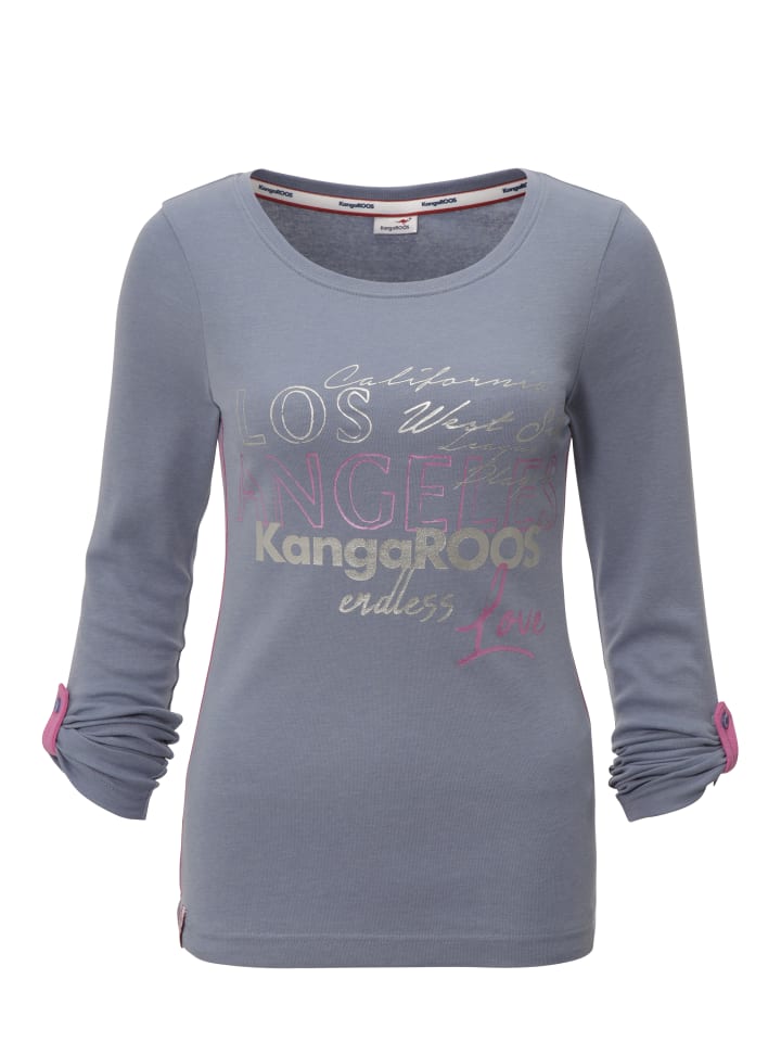 Langarmshirt in blau-meliert
