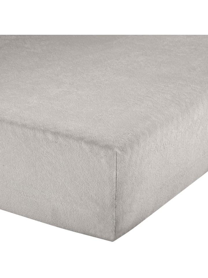 Frottee Spannbettlaken Füssen in silber