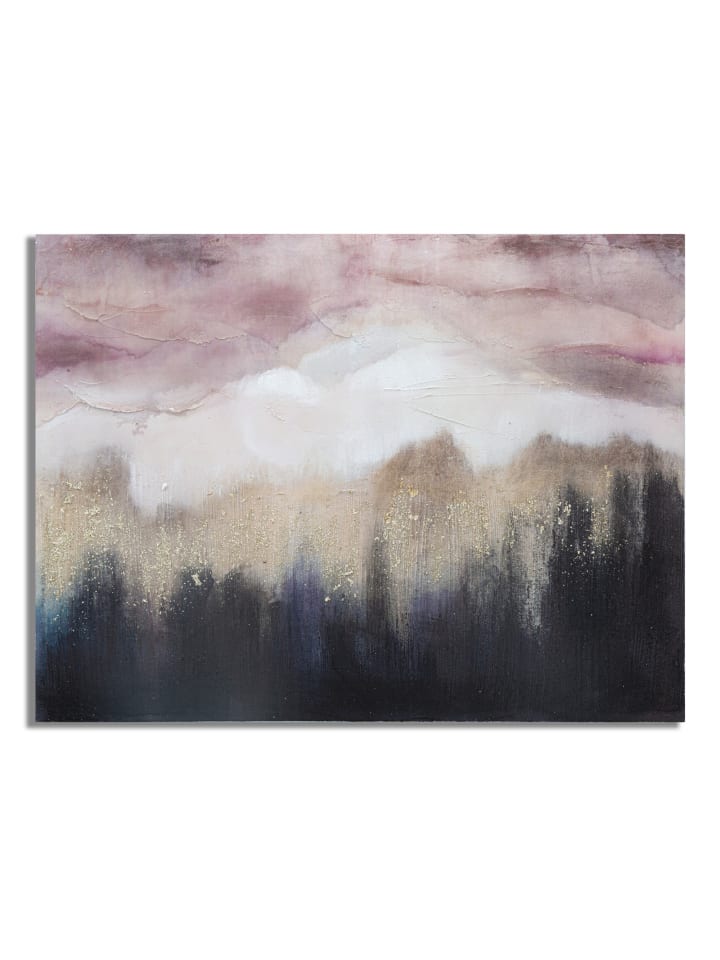Abstraktes, mehrfarbiges Leinwandgemälde, 80 x 2,7 x 60 cm