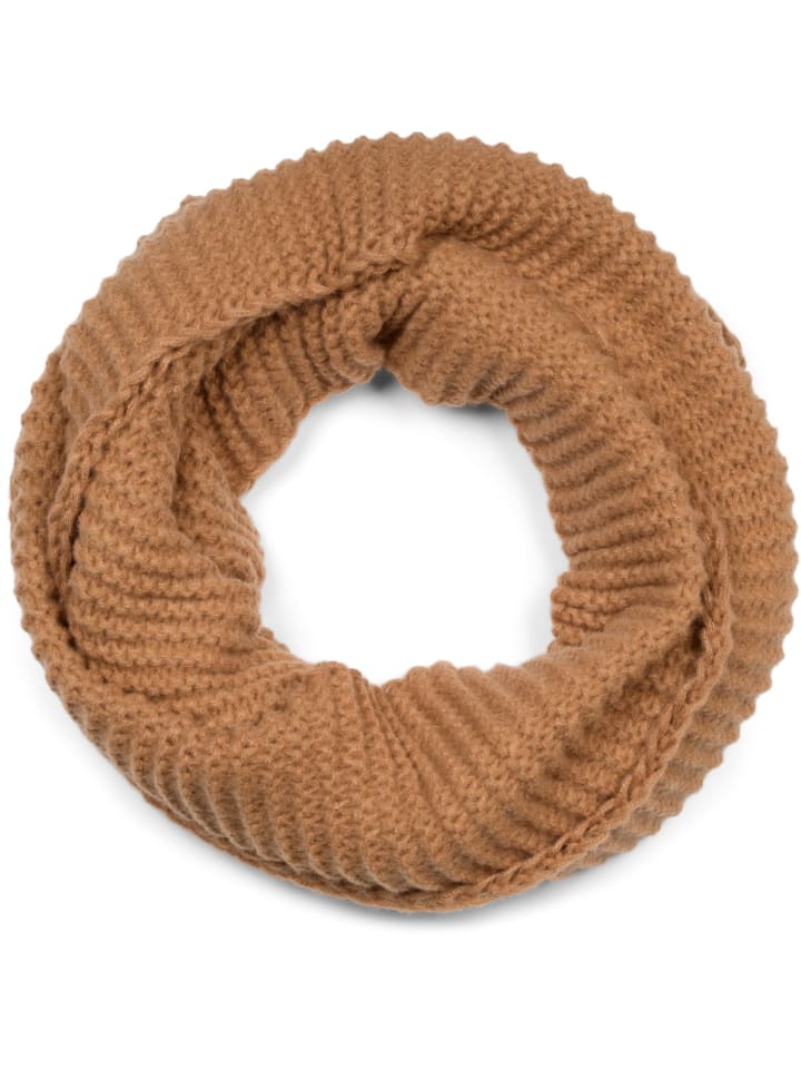 Strickloop mit Wellenmuster in Braun