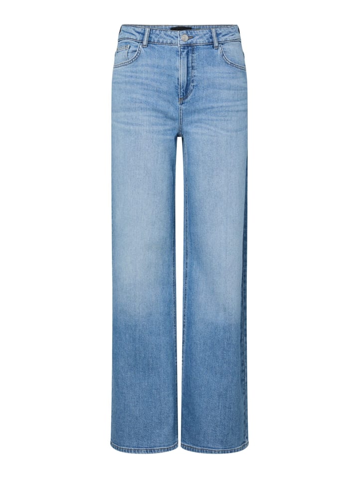 Wide Leg Jeans in Light Blue Denim