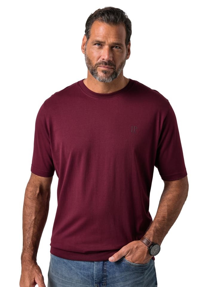 Kurzarm T-Shirt in weinrot