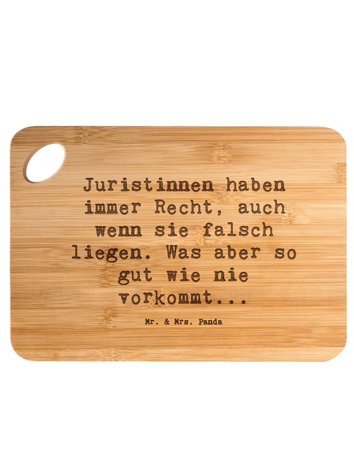 Schneidebrett Spruch Juristin Recht mit Spruch in Braun