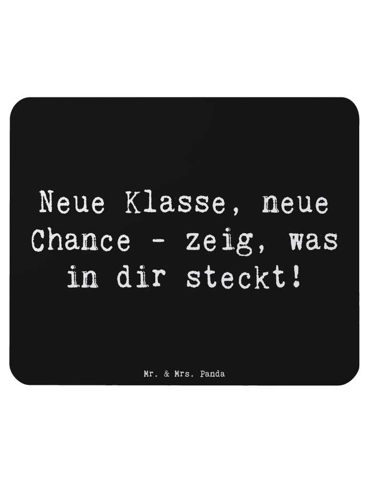 Mauspad Spruch Erster Schultag Neue Klasse mit ... in Schwarz