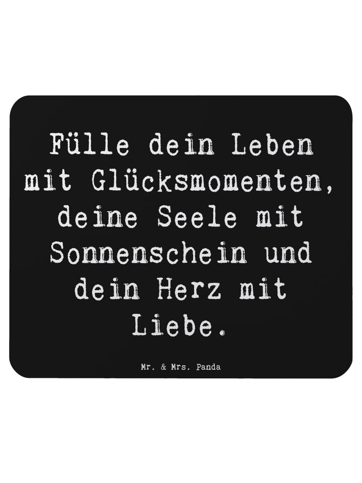 Mouse-Pad Spruch Leichtigkeit im Leben mit Spruch in Schwarz