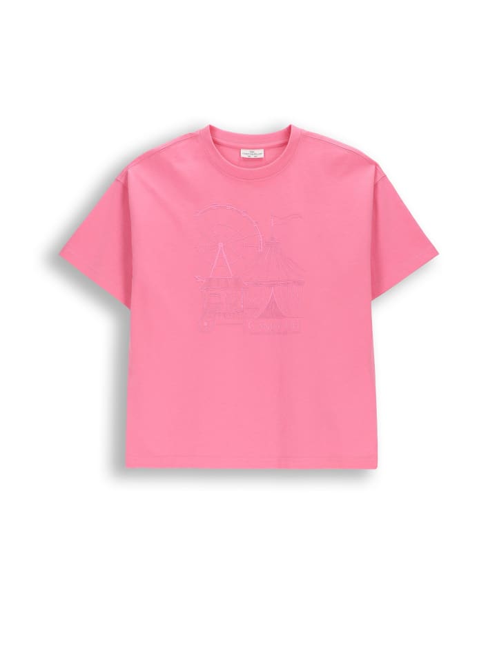 Baumwoll-T-Shirt mit kurzen Ärmeln in rosa
