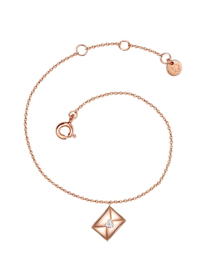 Armband Kuvert aus Sterling Silber mit Zirkonia in roségold