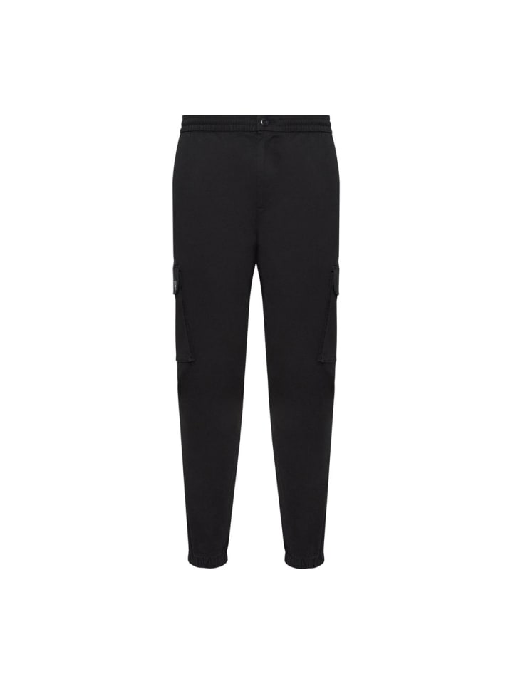 Schwarz Baumwolle Freizeithose