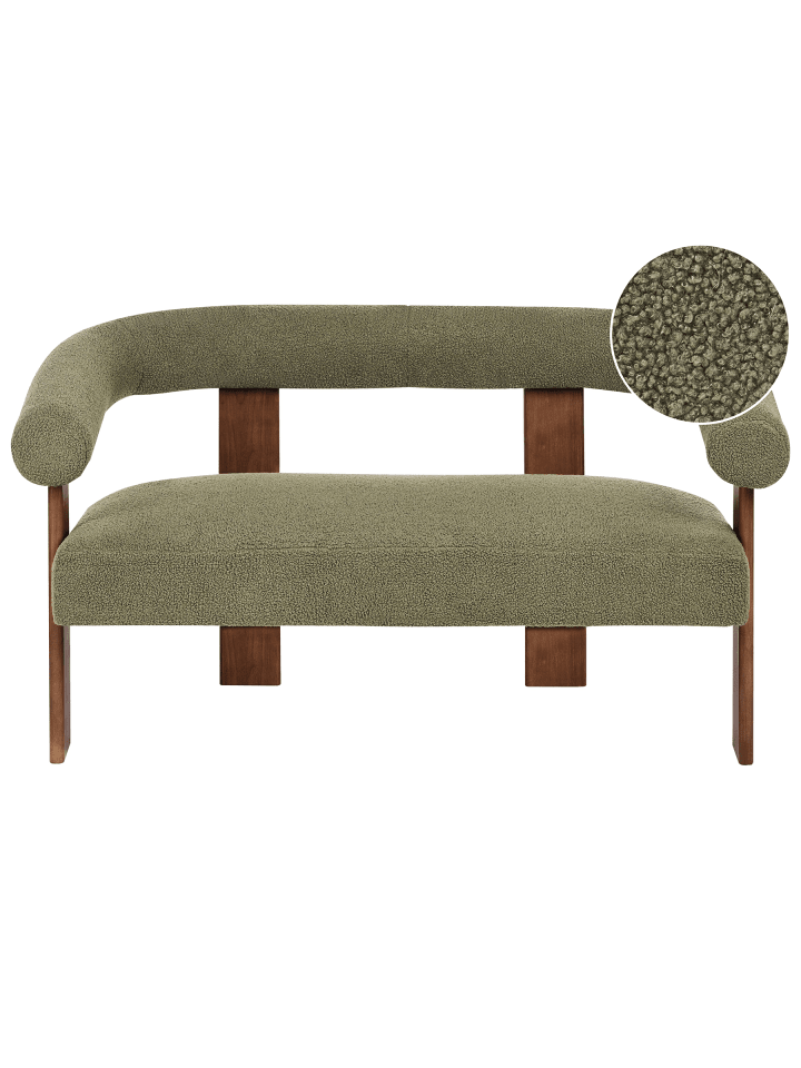 2-Sitzer Sofa ILBRO in Grün/Braun - (W) 138 x (H) 76 x (L) 68 cm