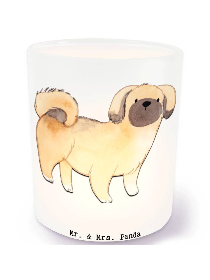 Glas Teelichthalter Pekingese Moment ohne Spruch in Transparent