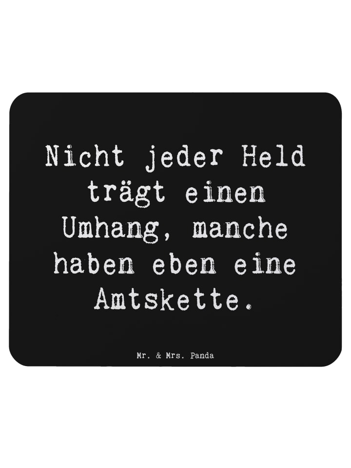 Mauspad Spruch Bürgermeister Held mit Spruch in Schwarz