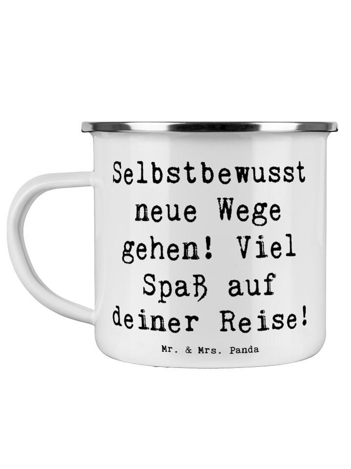 Becher Spruch Alleine Reisen unternehmen mit Sp... in Weiß