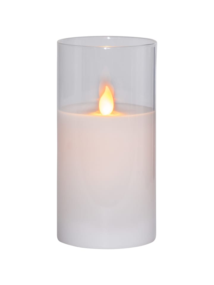 LED Kerze M-Twinkle, weiß, 7,5x15cm in Transparent