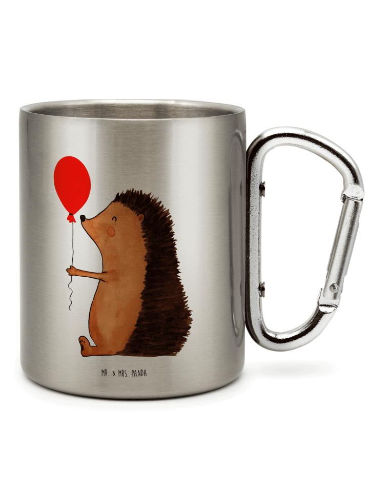 Trinkbecher Igel Luftballon ohne Spruch in Silber