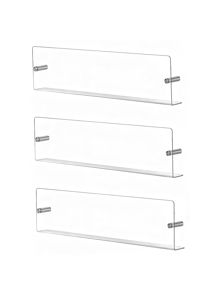 3 x Zeitschriftenhalter in Transparent - (B)30 x (H)14,5 x (T)5,5 cm