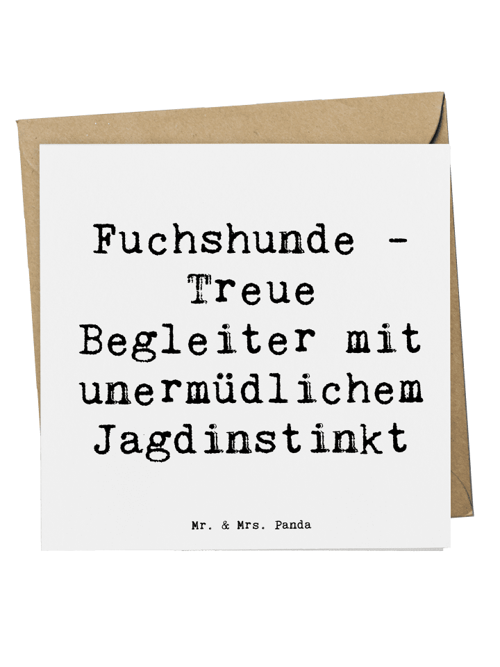 Deluxe Karte Spruch Fuchshunde Treue mit Spruch in Weiß