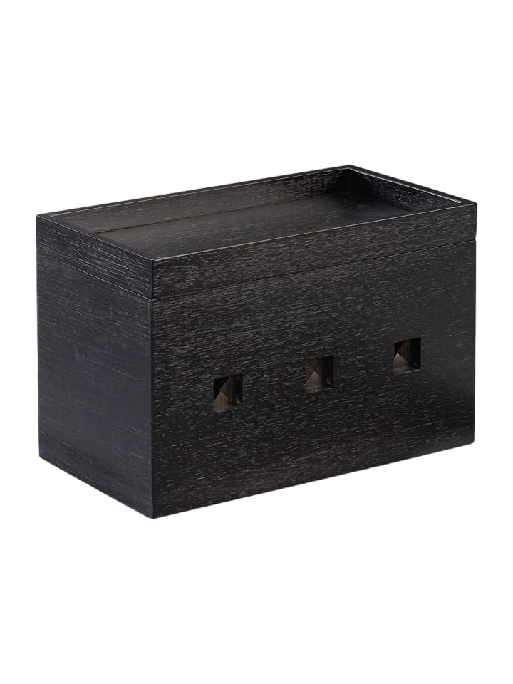 Kabelbox in Schwarz - (B)25,5 x (H)16,5 x (T)14 cm