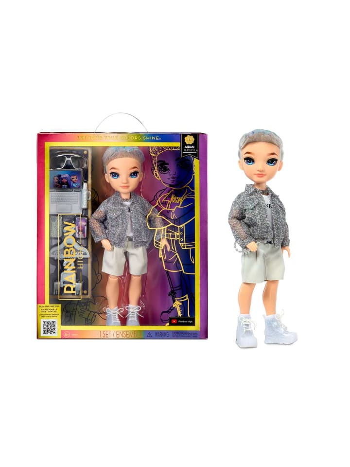 Rainbow High Modepuppe Aidan Russel Lila Junge Puppe Modisches Outfit 4+