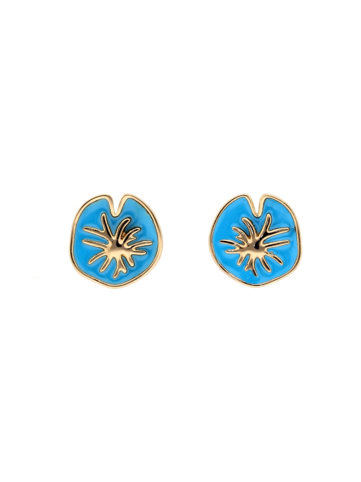 Women Stud Earrings in Rose Gold Blue