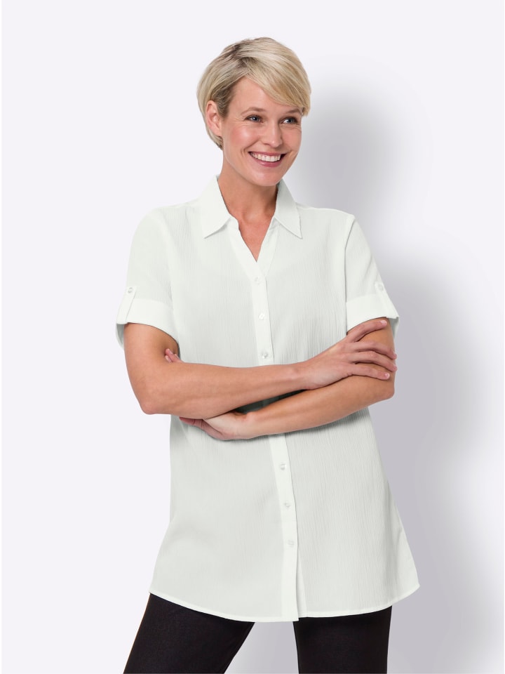 Longbluse in weiß