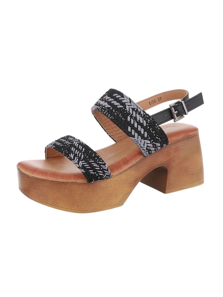 High-Heel Sandalette in Schwarz und Grau
