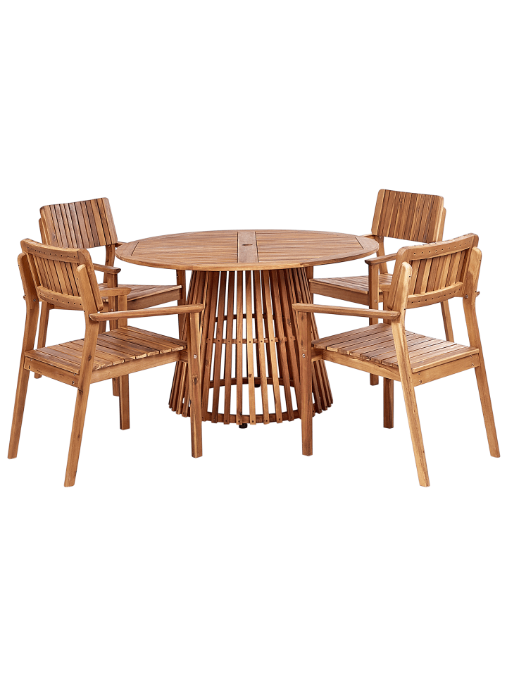 5-tlg Gartentisch Set AGELLO in Braun