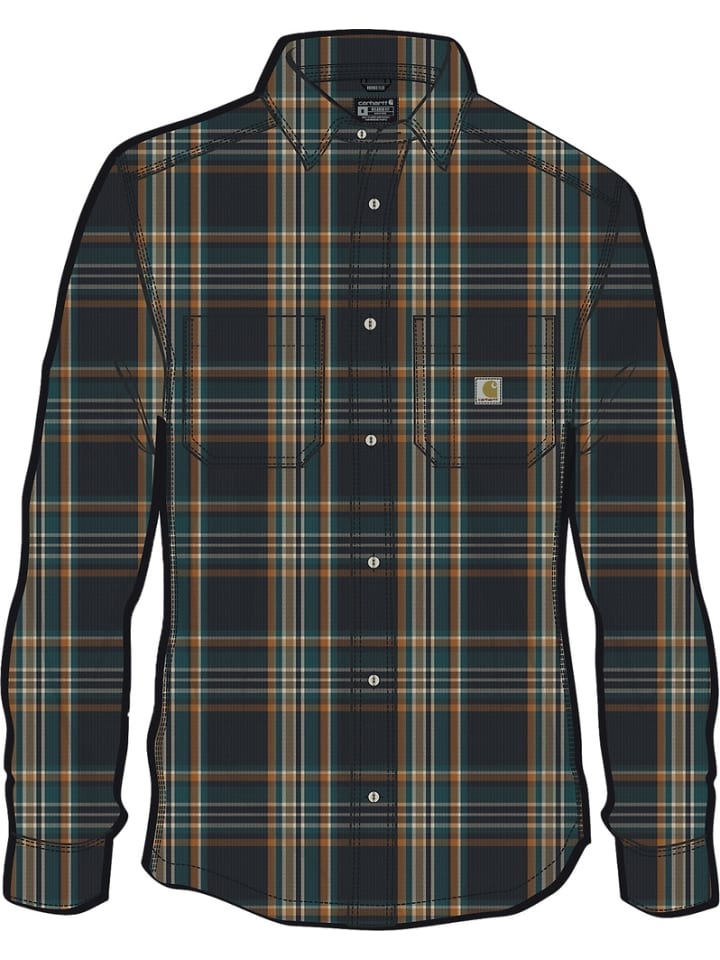 Hemd "Long Plaid 107010" in Schwarz