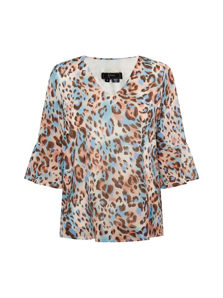 Damen Blusenshirt in Beige Mehrfarbig
