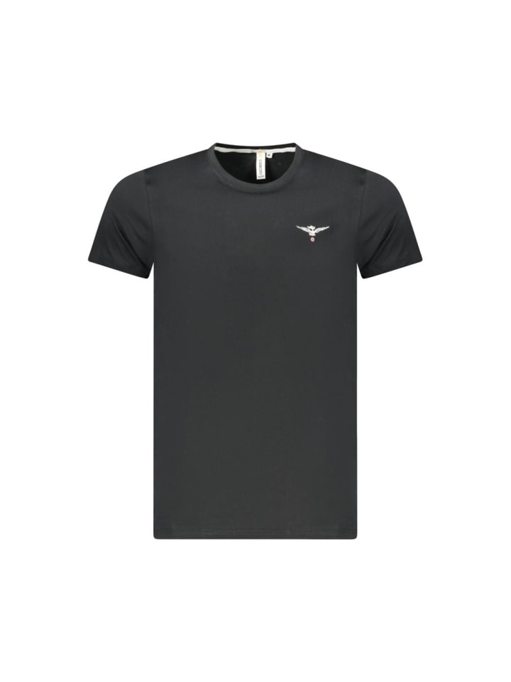 Schwarz Baumwolle Herren T-Shirt