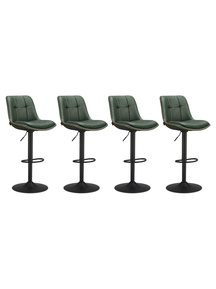 4er-Set: Barhocker Monni in Grün - (B)47 x (H)(93-114) x (T)44 cm