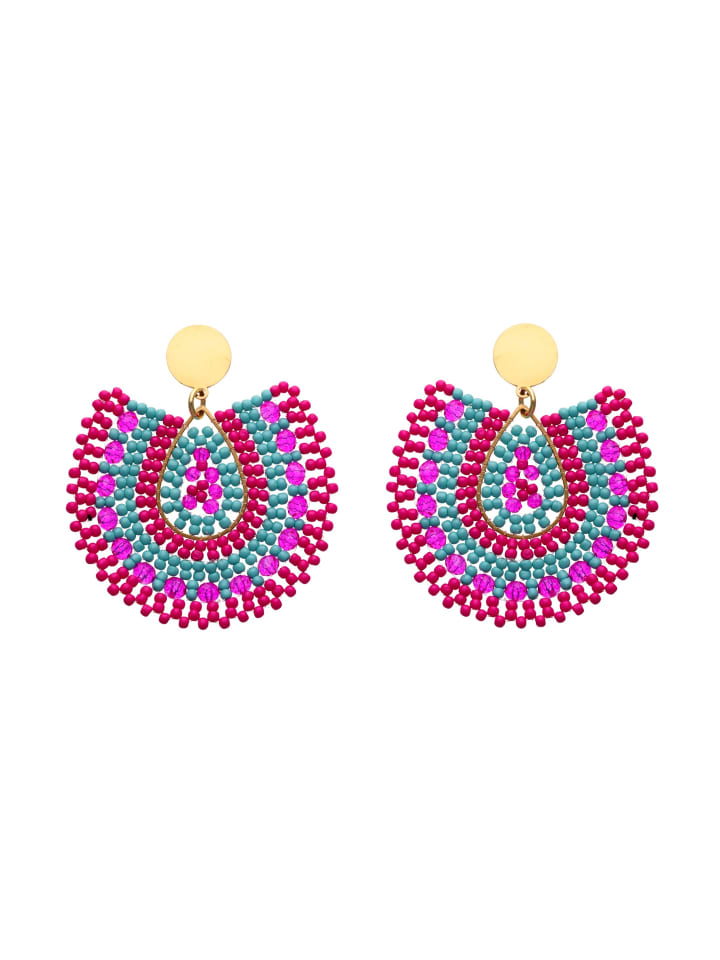 Women Earrings in Pink Blue