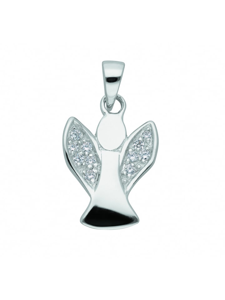 Damen 925 Silber Anhänger mit Zirkonia in silber