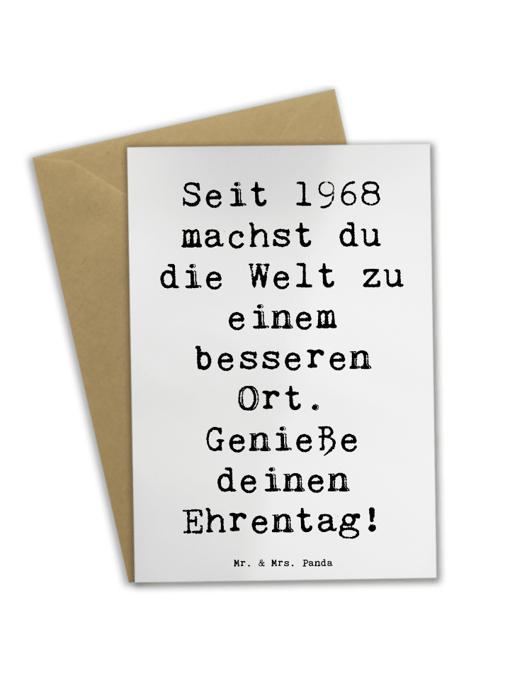 babykarte Spruch 1968 Geburtstag mit Spruch in Weiß
