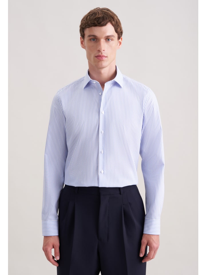 Business Hemd Slim in Mittelblau