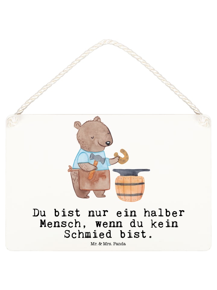 Wandtafel Schmied Herz mit Spruch in Weiß