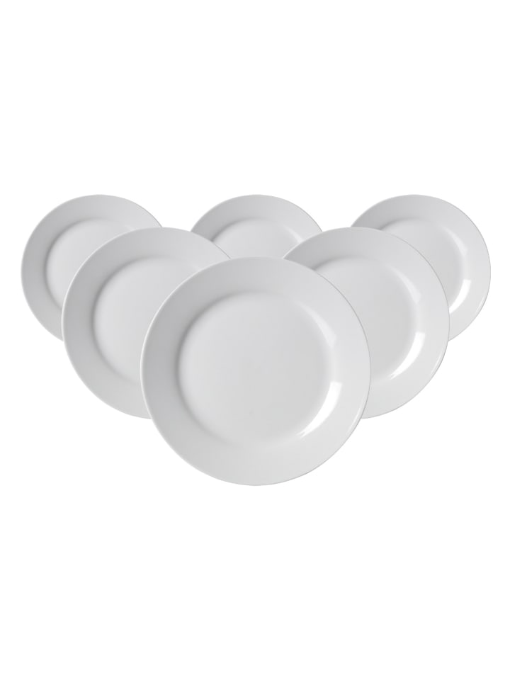 6er Set Dessertteller Bianco in Weiß ø 19 cm