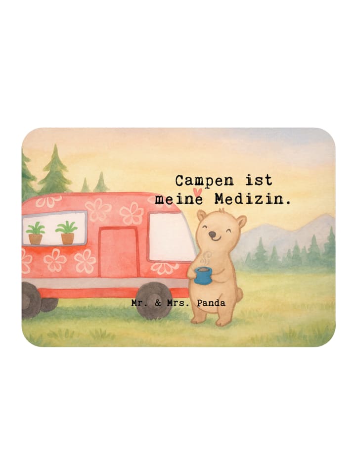 Magnet Bär Camper Design mit Spruch in Weiß