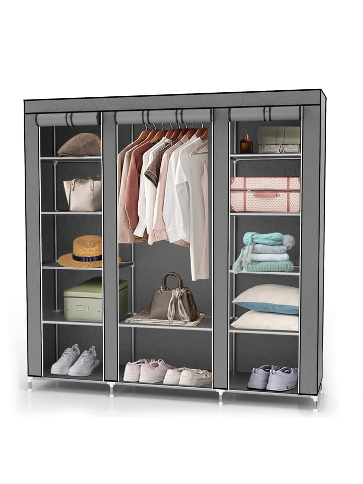 Stoffschrank 150x175x45 cm in ASCH GRAU