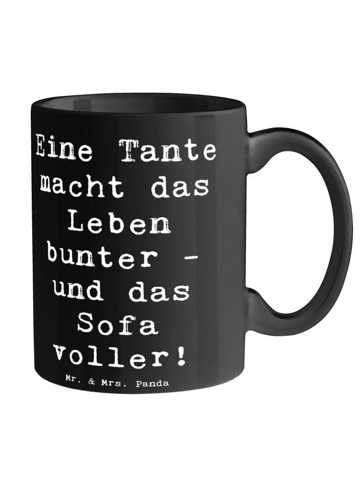 Tasse Bunte Tante mit Spruch in Schwarz