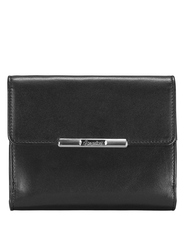 Helena Geldbörse Leder 12 cm schwarz