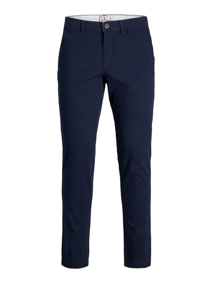 Stoffhose / Chino JJIMARCO JJDAVE AKM NAVY BLAZER slim in Blau