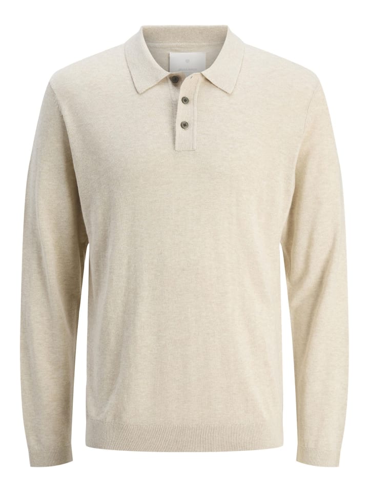 Gestricktes Polo in Whitecap Gray