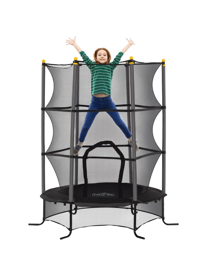 Kindertrampolin in Schwarz 163L x 163B x 190H cm