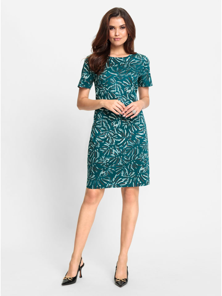 Kleid in petrol-graphit-bedruckt