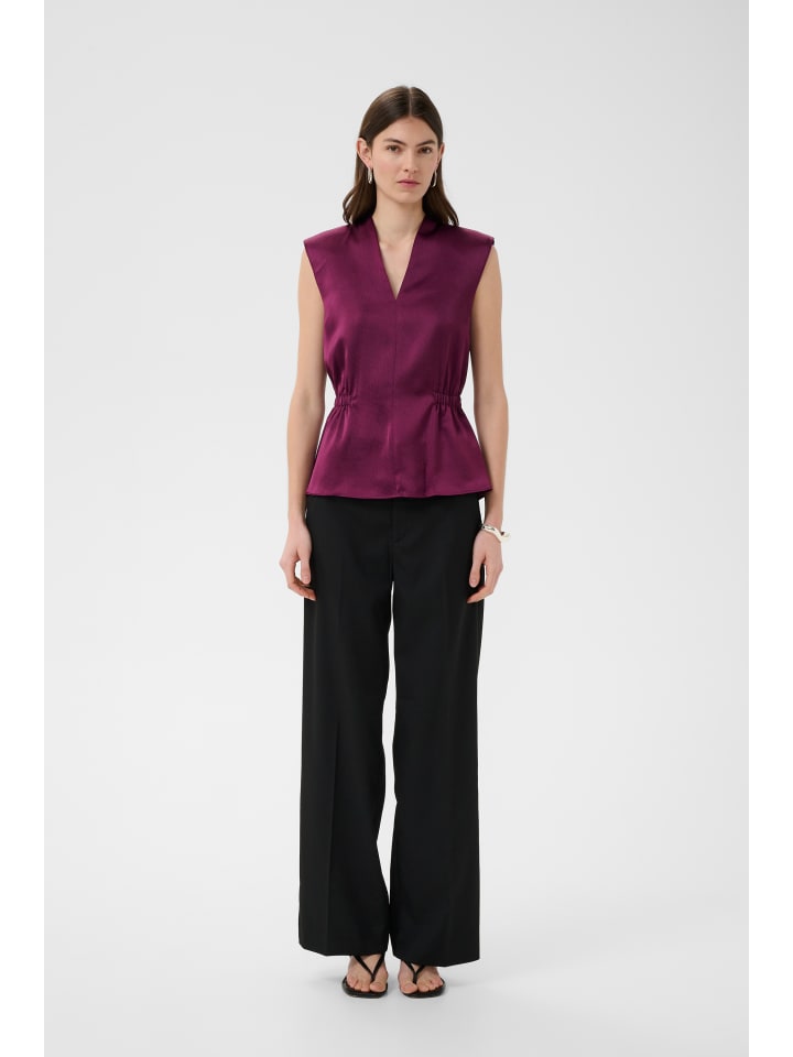 Kurzarm-Bluse BaljaIW Feminine Form in Plum Caspia