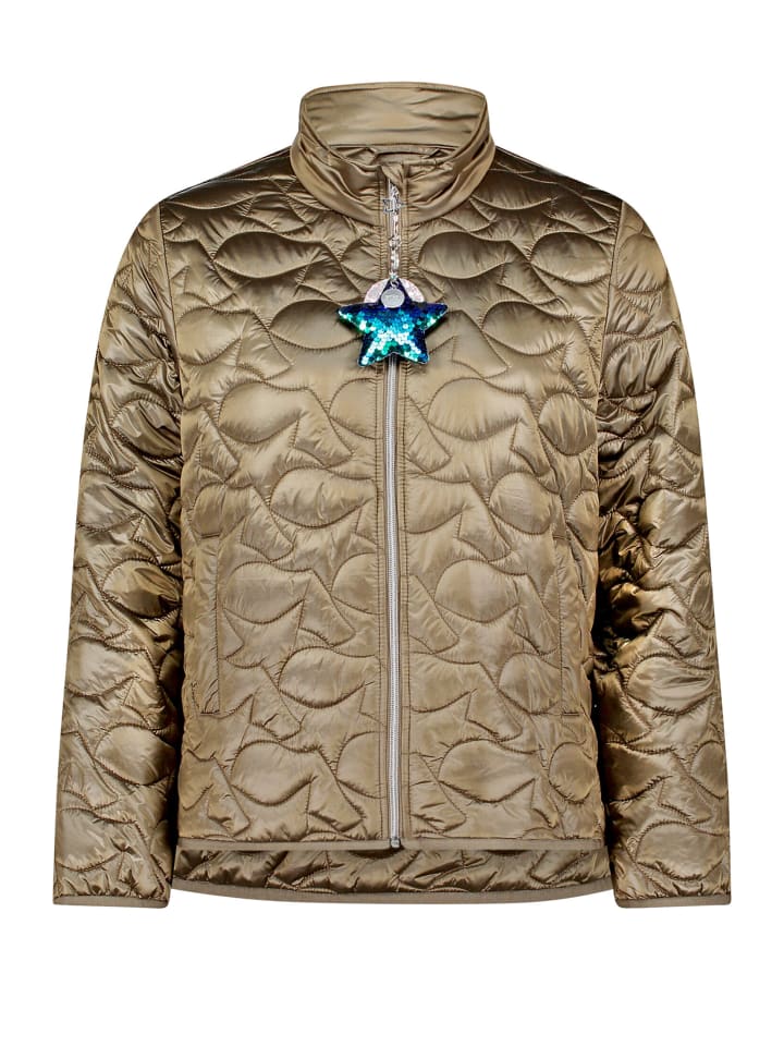 Steppjacke mit Eingrifftaschen in Dusky Green