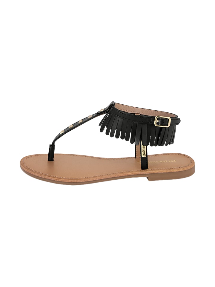 Hataly-Ledersandalen Schwarz