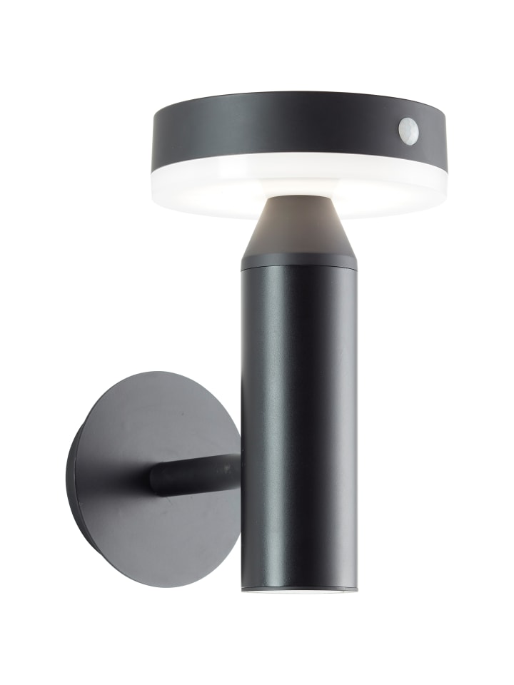 LED Außenlampe mit Solar, 20 cm, 350 lm, 4000 K, Metall, schwarz