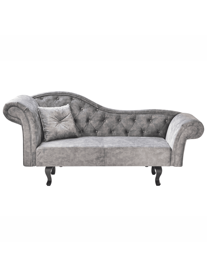 2-tlg Chaiselongue LATTES II in Grau/Braun linksseitig