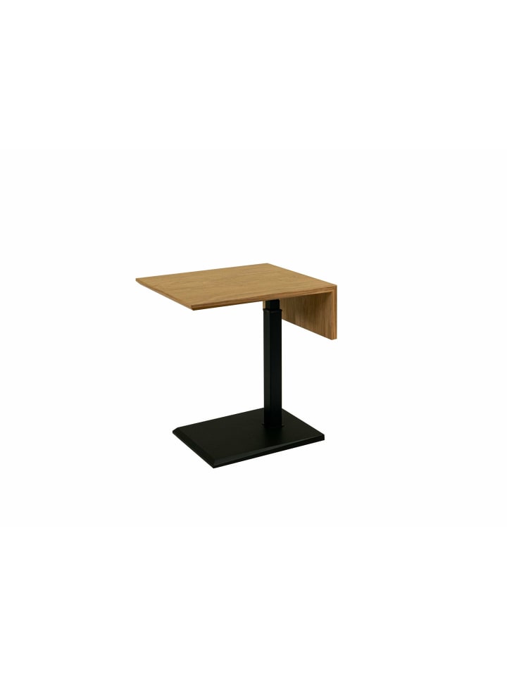 BEISTELLTISCH höhenverstellbar Codi 55x57x47 Furnier Schwarz/Wildeiche